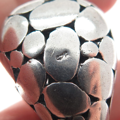 925 Sterling Silver Vintage Modernist Kali Oxidized Slide Pendant