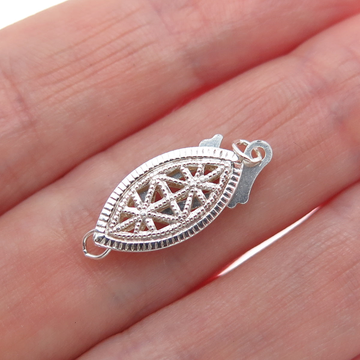 925 Sterling Silver Vintage Bracelet / Necklace Hook Box Lock Clasp