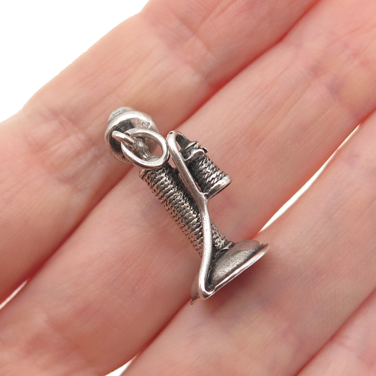 Danecraft 925 Sterling Silver Antique Art Deco Candlestick Phone 3D Mini Pendant