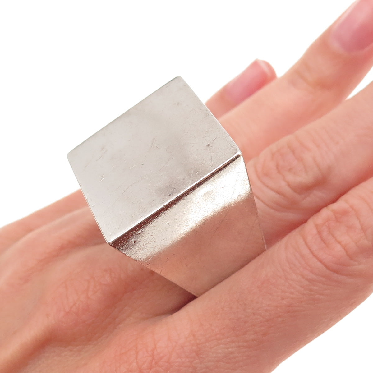 Kevin Oliver 925 Sterling Silver Vintage Modernist Statement Ring Size 9.5