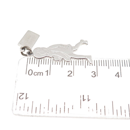 Griffith & Sons Sterling Silver Vintage First Day of School Girl Charm Pendant