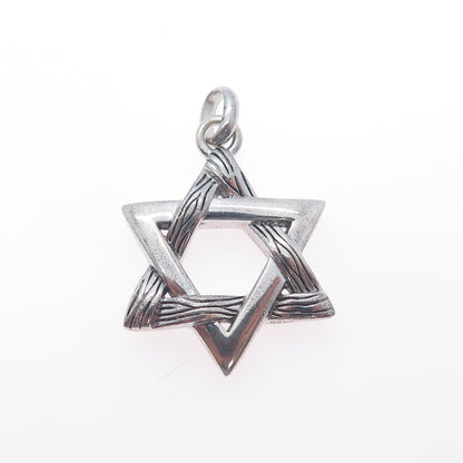 EFFY 925 Sterling Silver Star of David Oxidized Charm Pendant