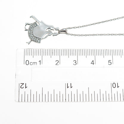 925 Sterling Silver Round-Cut C Z Dancing Couple Singapore Chain Necklace 18"