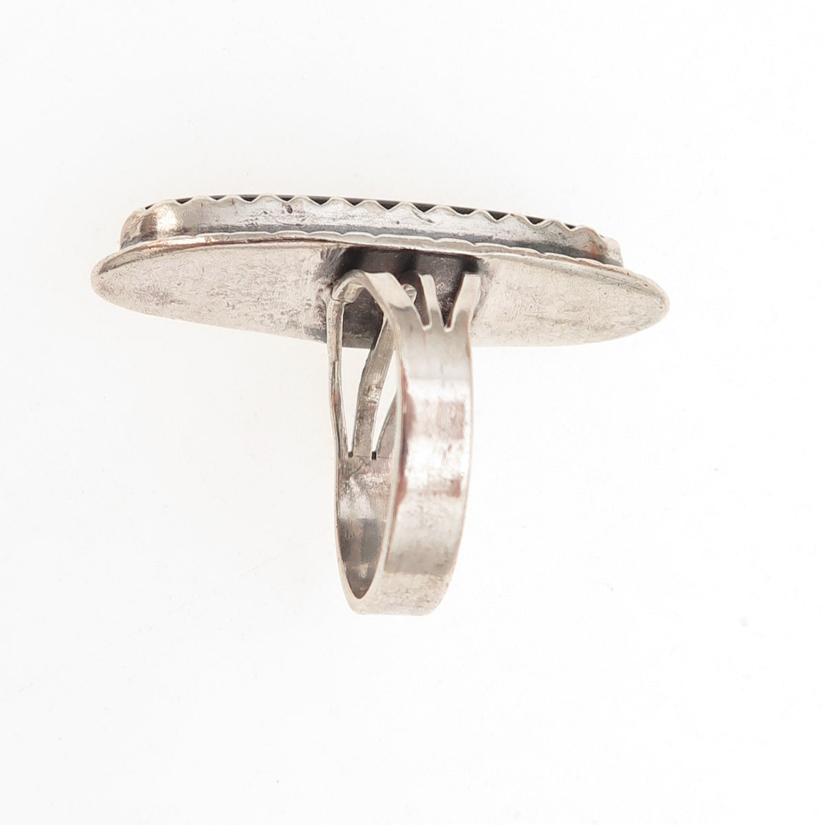 925 Sterling Silver Vintage Real Black Onyx Oxidized Ring Size 6.75