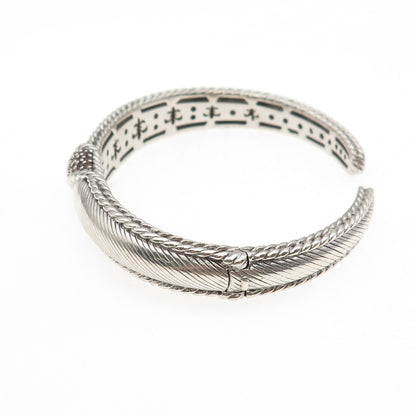 Judith Ripka 925 Sterling Silver Real Round-Cut Cognac Topaz Cuff Bracelet 7"
