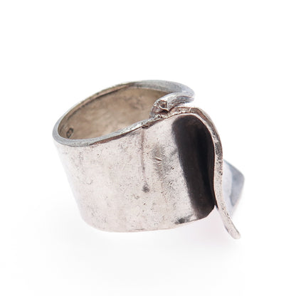 NIELS NIELSEN 925 Sterling Silver Vintage Modernist Oxidized Ring Size 8.25