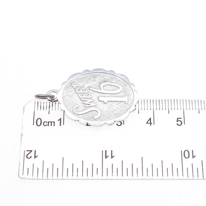 LAMODE 925 Sterling Silver Vintage Sweet 16 Charm Pendant