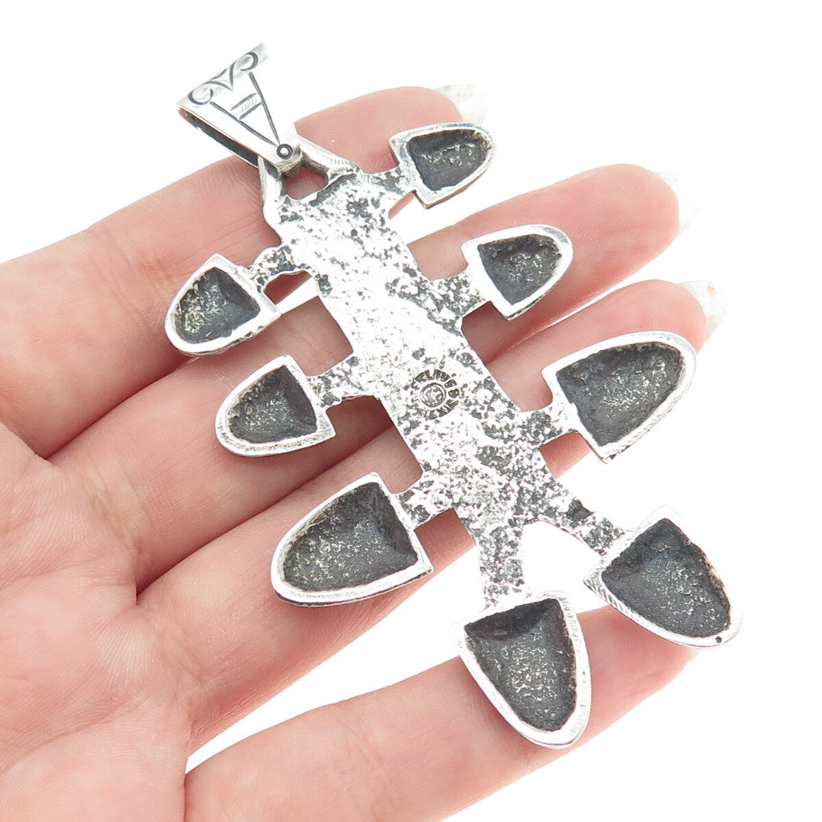 925 Sterling Silver Vintage Mexico Tribal Face Mask Pendant