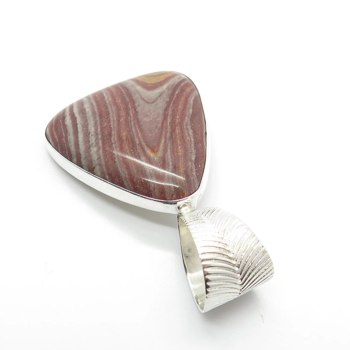 925 Sterling Silver Vintage Jay King Desert Rose Real Jasper Gemstone Pendant