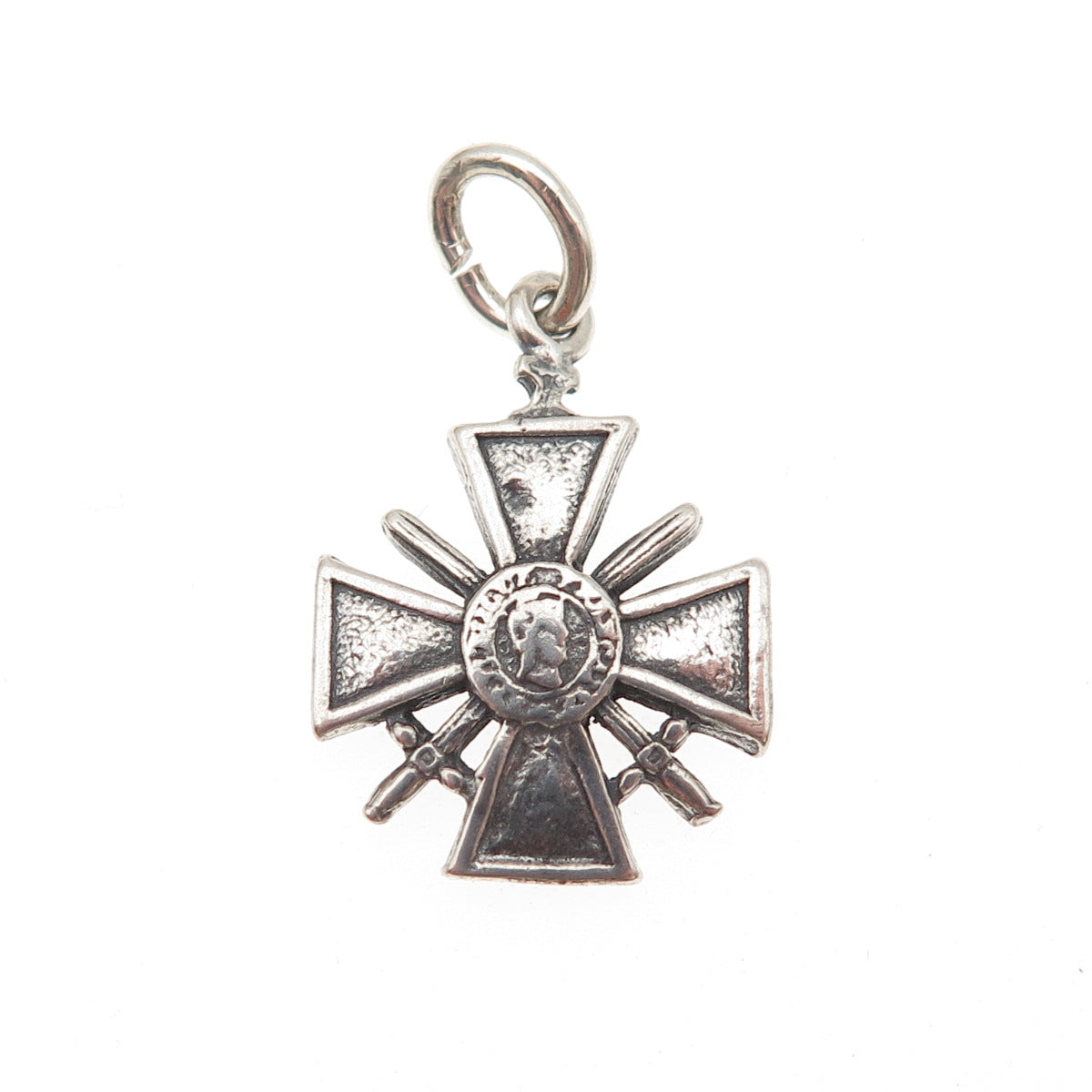 John W. Kessler 925 Sterling Silver Vintage Mexico Cross Medal Charm Pendant