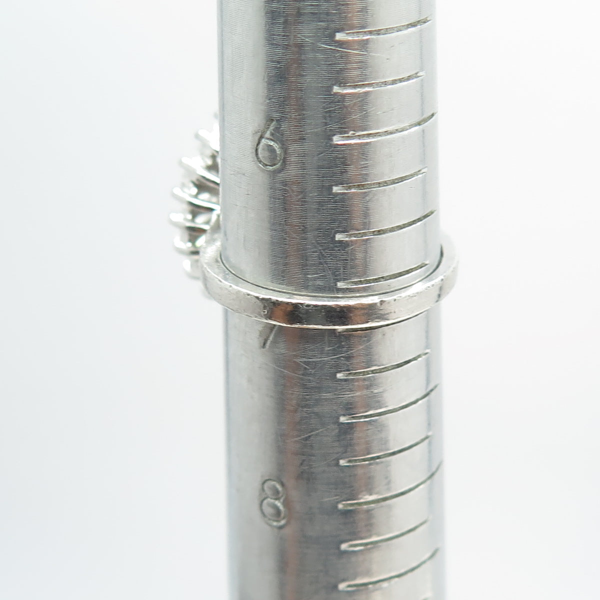 J. JACK LINDENWOLD 925 Sterling Silver Real Amethyst & C Z Ring Size 7