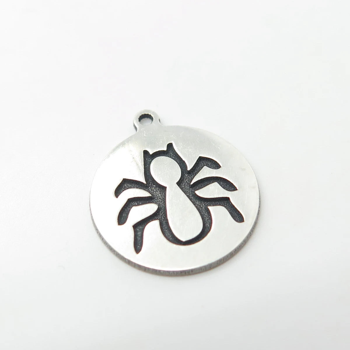 925 Sterling Silver USA Two In Town Spider Charm Pendant