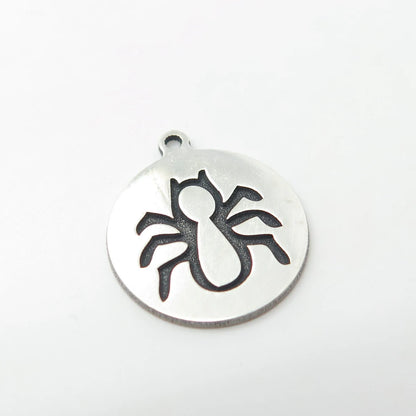 925 Sterling Silver USA Two In Town Spider Charm Pendant