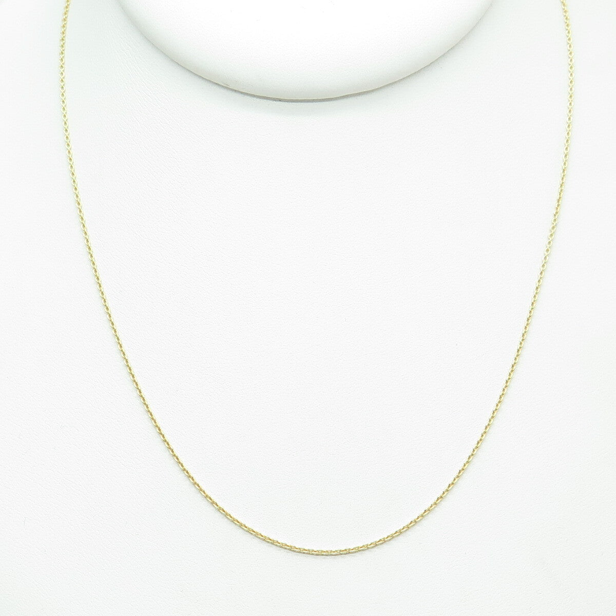 925 Sterling Silver Gold Plated Italy Cable Chain Necklace 15-16"