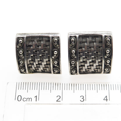 LOIS HILL 925 Sterling Silver Vintage Ethnic Clip On Earrings