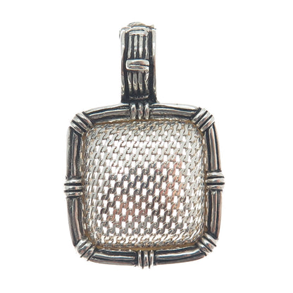 ESPO SIG Joseph Esposito 925 Sterling Silver Vintage Mesh Dome Oxidized Pendant