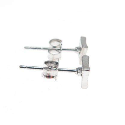 925 Sterling Silver Round-Cut C Z Princess Square Stud Earrings