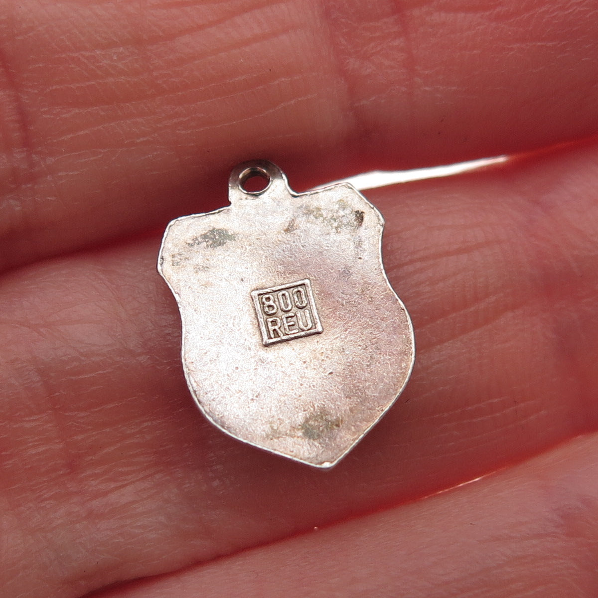 Fritz Reu & Co. 800 Silver Vintage Enamel Herford Mini Charm Pendant