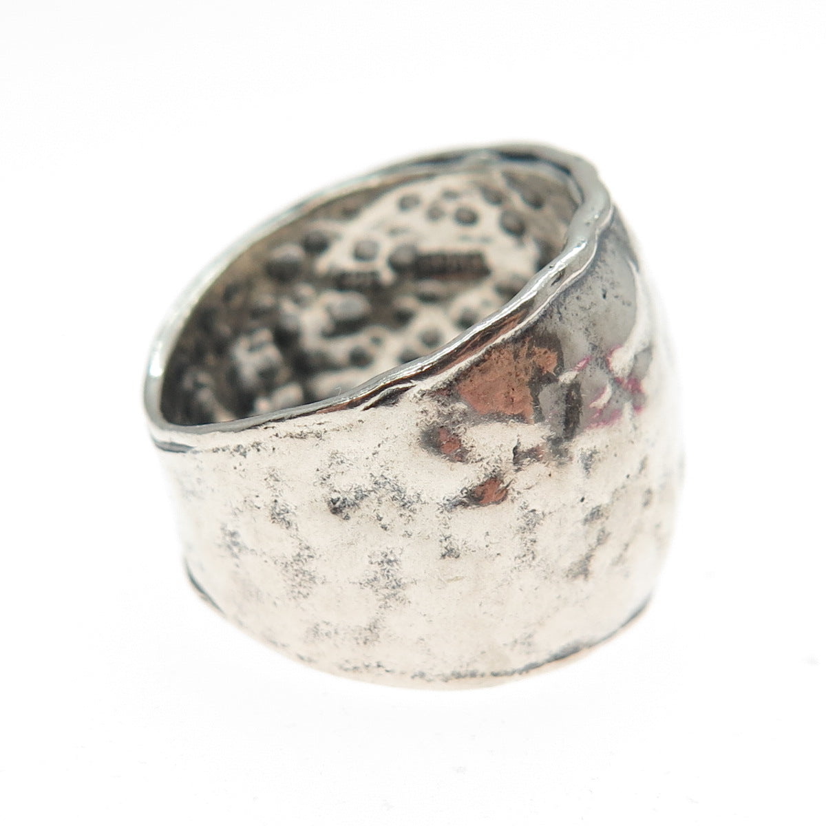 DIDAE 925 Sterling Silver Vintage Israel Hammered Oxidized Ring Size 5.25