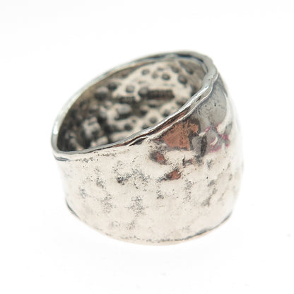 DIDAE 925 Sterling Silver Vintage Israel Hammered Oxidized Ring Size 5.25