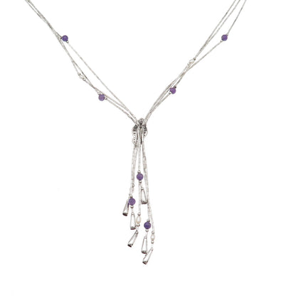 Carolyn Pollack Old Pawn Sterling Silver Vintage Amethyst Chain Necklace 16-18"