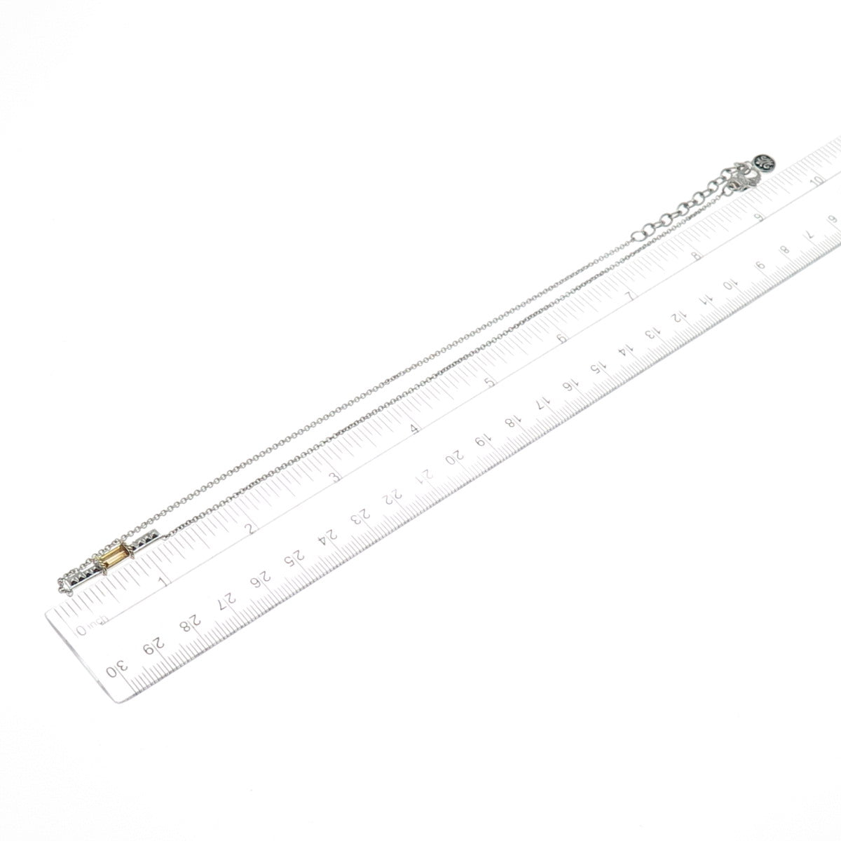 ANDREA CANDELA 925 Sterling Silver 18K Gold Vintage Real Citrine Necklace 16-18"