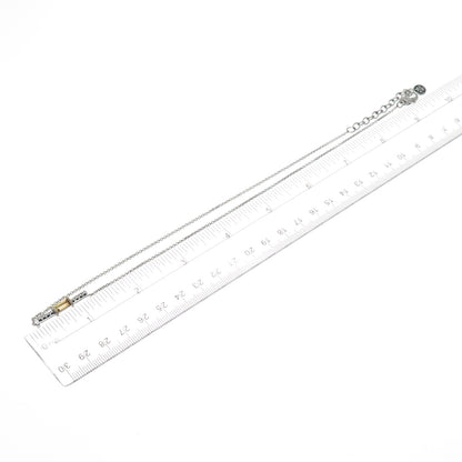 ANDREA CANDELA 925 Sterling Silver 18K Gold Vintage Real Citrine Necklace 16-18"