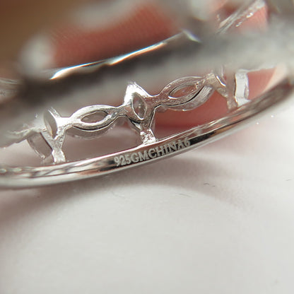 925 Sterling Silver Multi-C Z All Around Eternity Band Ring Size 6.25