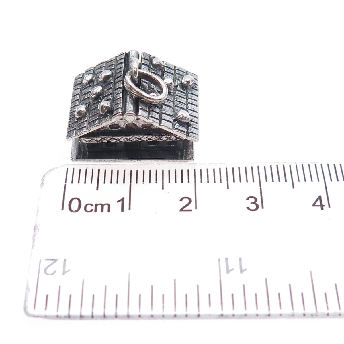 CAMPOBASSO 800 Silver Antique Art Deco European Articulated House Charm Pendant