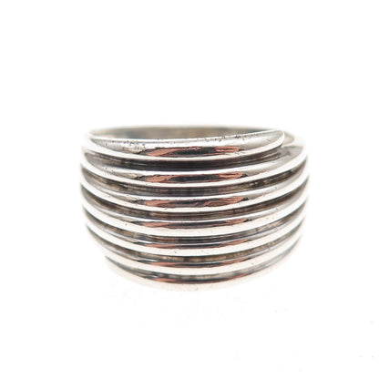 Ross Simons 925 Sterling Silver Vintage Modernist Oxidized Ring Size 8