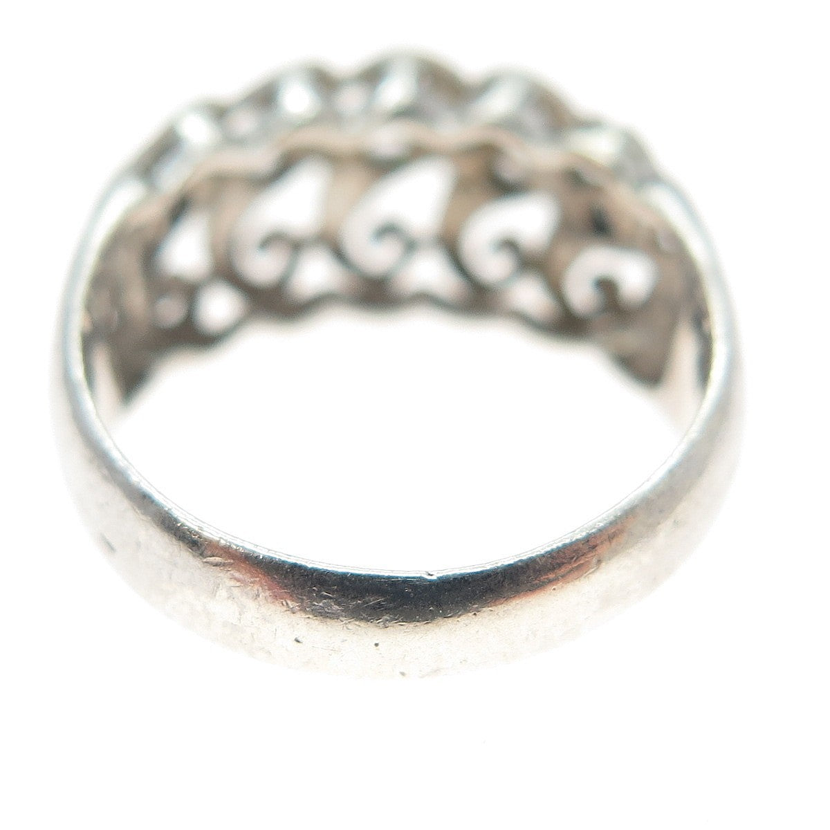 925 Sterling Silver Vintage Round-Cut C Z Swirl Ring Size 5.5