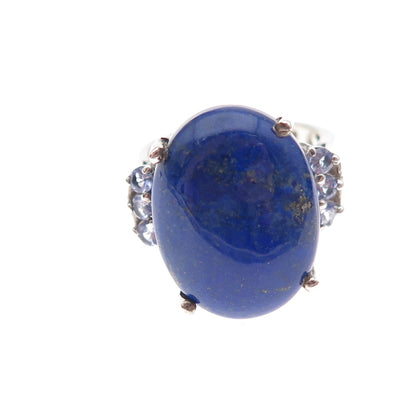 Chuck Clemency 925 Sterling Silver Real Lapis & Tanzanite Ring Size 7.75