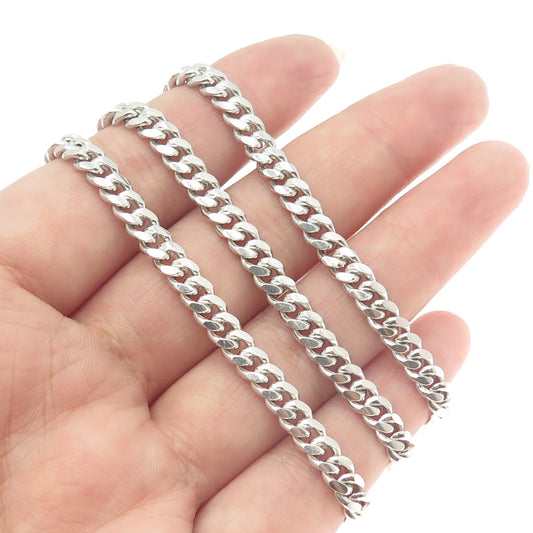 925 Sterling Silver Italy Cuban Chain Necklace 30"