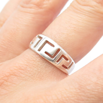 925 Sterling Silver Vintage Cutout Maze Band Ring Size 7.25