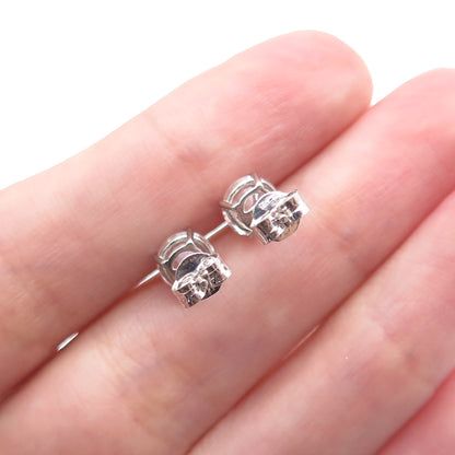 DBJ DEE BERKLE 925 Sterling Silver Round-Cut C Z Stud Earrings