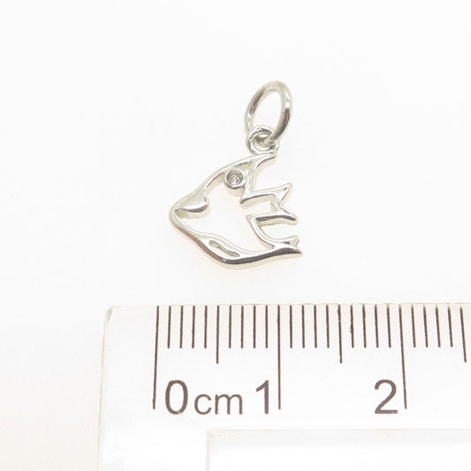 925 Sterling Silver Vintage Rhinestone Holy Spirit Minimalist Charm Pendant