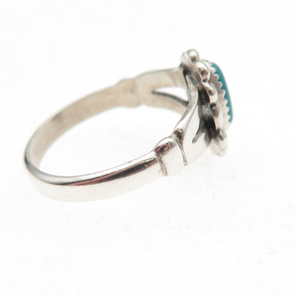 Bell Trading Post Old Pawn Sterling Silver Vintage Turquoise Tribal Ring Size 6