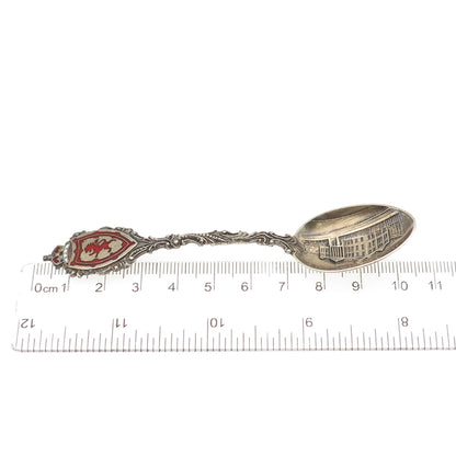 925 Sterling Antique 1901 Canada Enamel Provincial Building Halifax Coffee Spoon