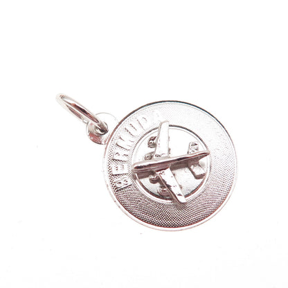 Rembrandt RJL 925 Sterling Silver Vintage Bermuda Airplane Mini Charm Pendant