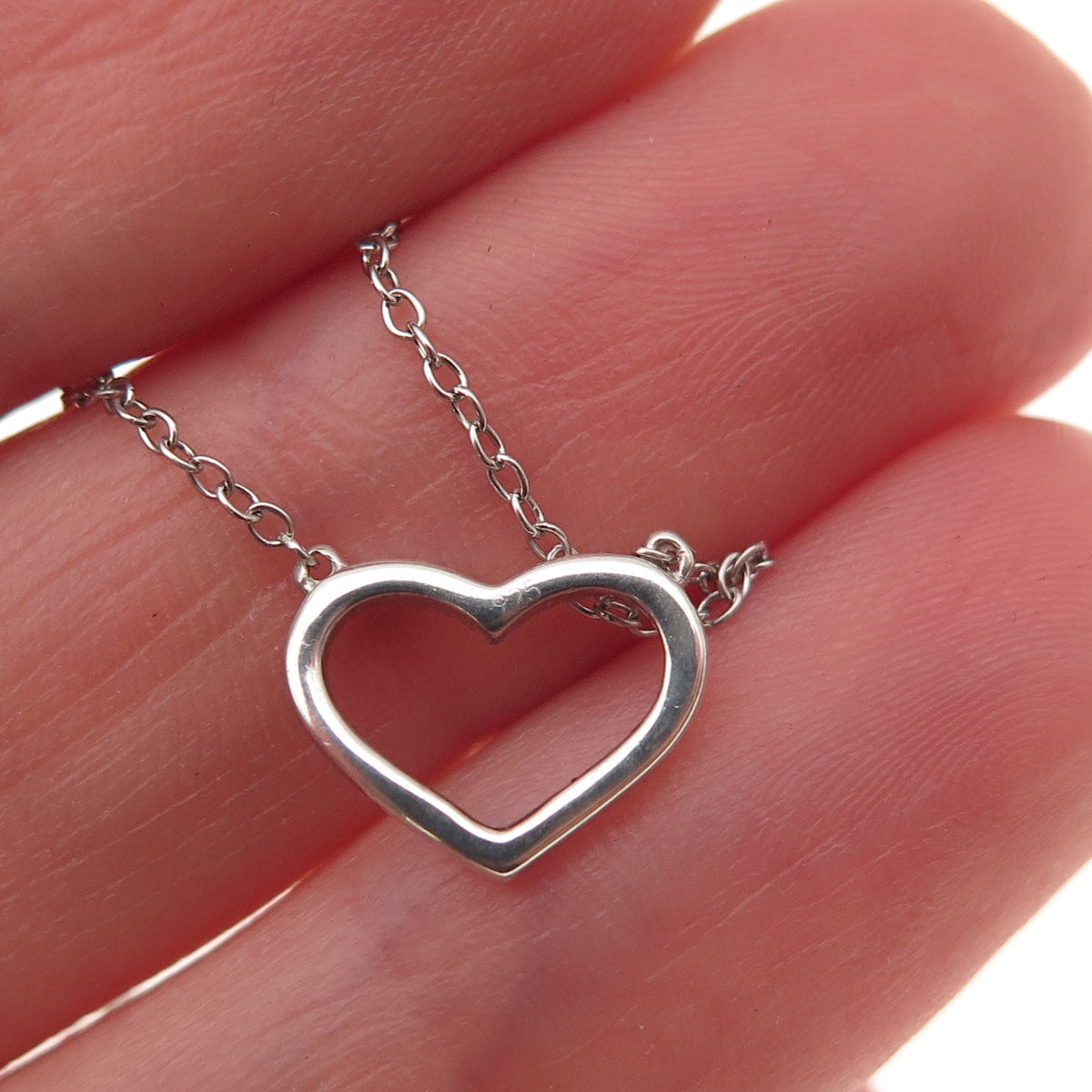 Emma Skye 925 Sterling Silver Real Diamond Heart Cable Chain Necklace 18-20"