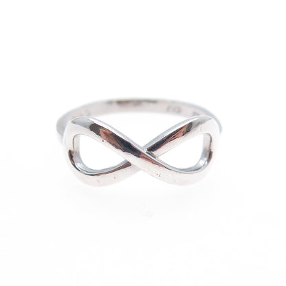 925 Sterling Silver Vintage Infinity Ring Size 5.25