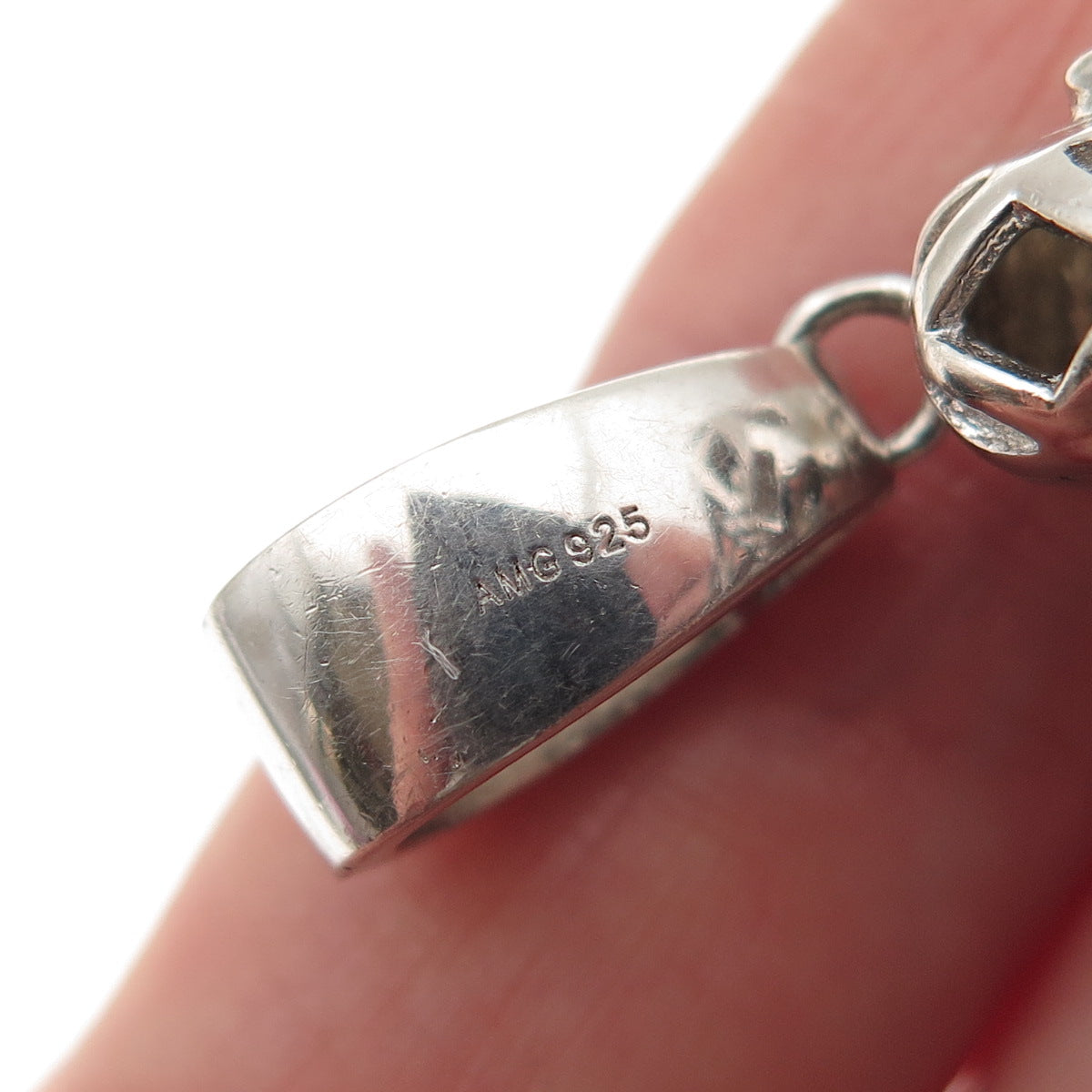 925 Sterling Silver Round-Cut C Z Buddha Pendant