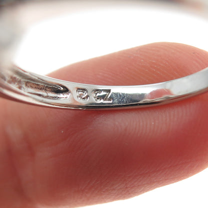 ROSS SIMONS 925 Sterling Silver Faux Pearl & C Z Ring Size 9.25