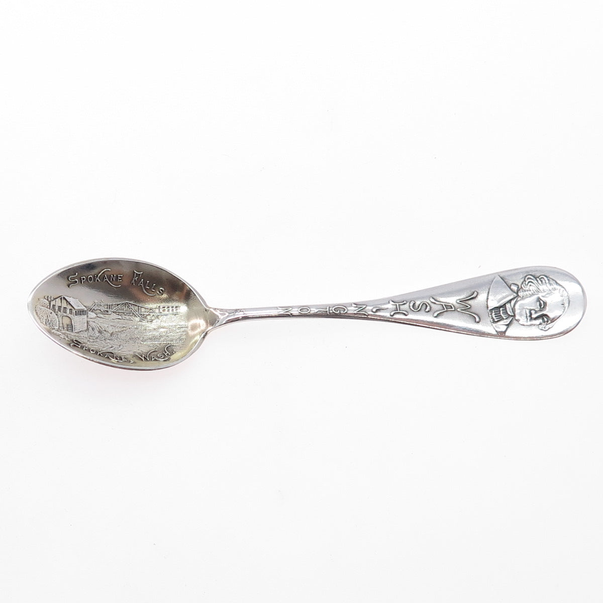 JOSEPH MAYER Sterling Antique Art Deco Washington States & Cities Coffee Spoon