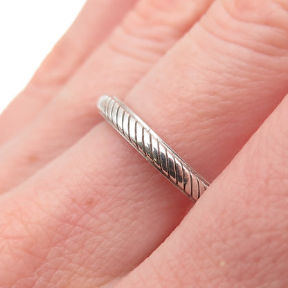 Judith Ripka 925 Sterling Silver Vintage Ribbed Stackable Band Ring Size 7