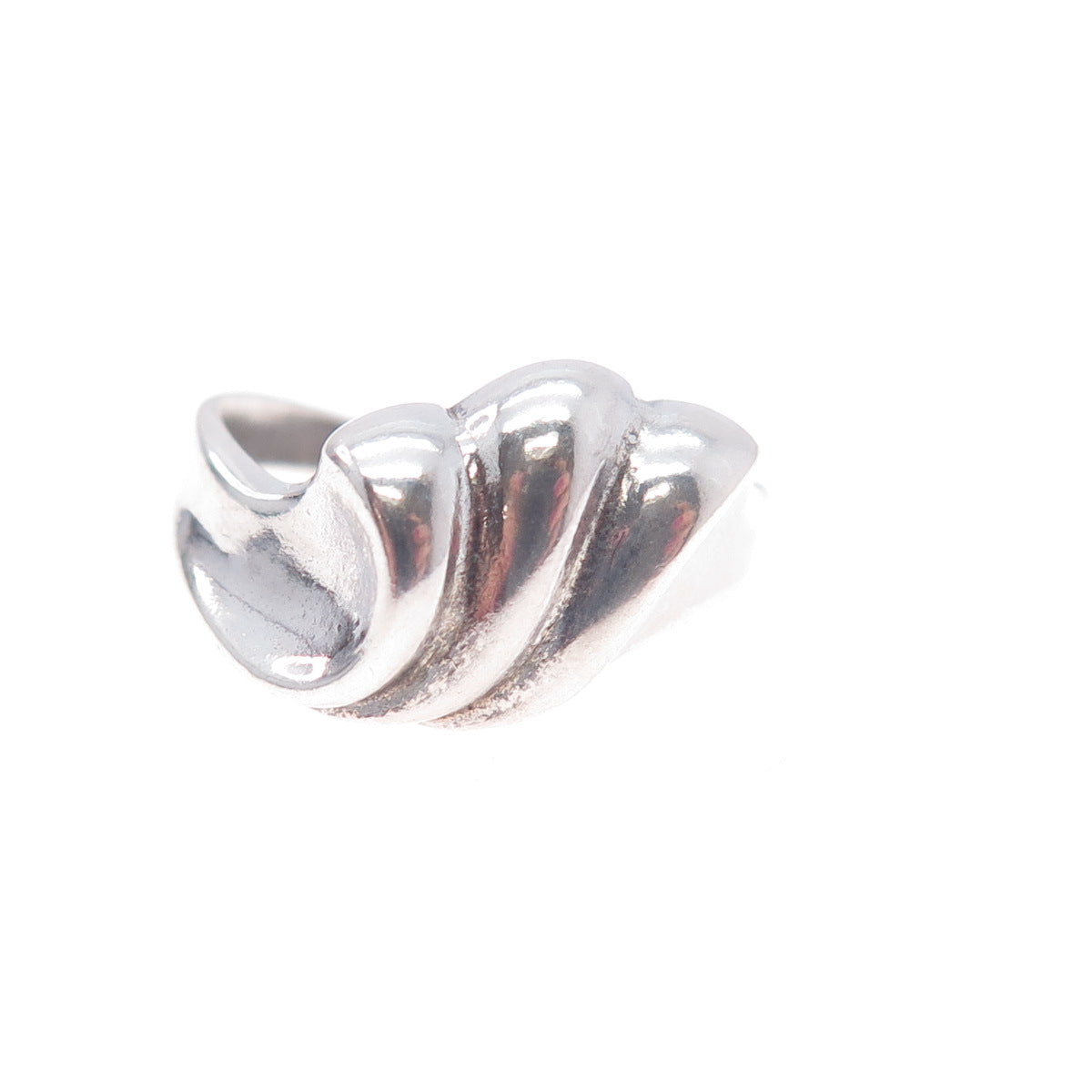 925 Sterling Silver Vintage Modernist Wave Ring Size 6.75