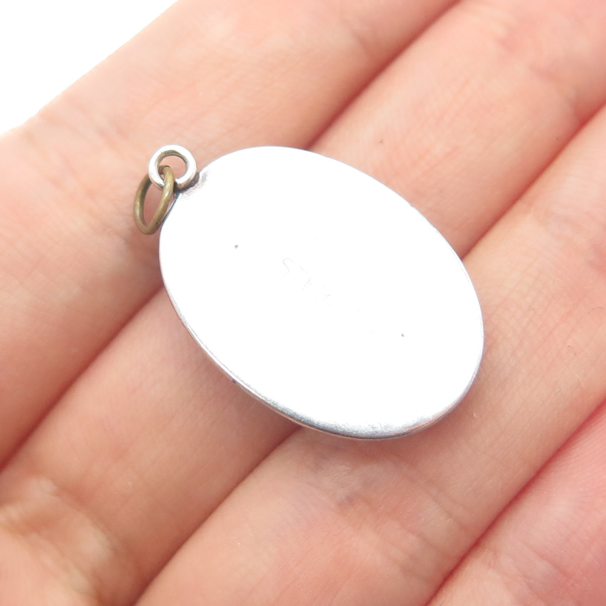 925 Sterling Silver Antique Art Deco Monarch Butterfly Wing Landscape Pendant