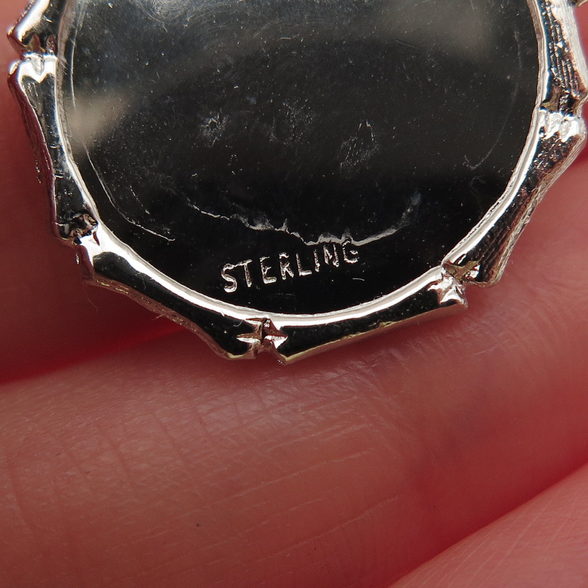 925 Sterling Silver Vintage Rhinestone Merry Christmas Tree Charm Pendant