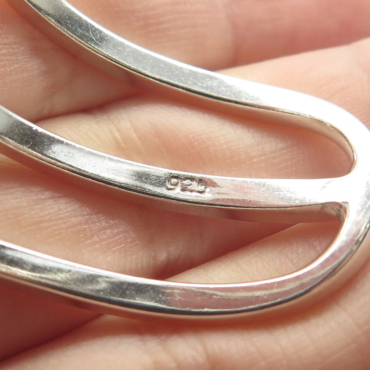 925 Sterling Silver Vintage Wavy Adjustable Cuff Bracelet 6.5"