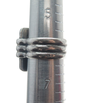 835 Silver Vintage Sweden Modernist Oxidized Ring Size 6.25